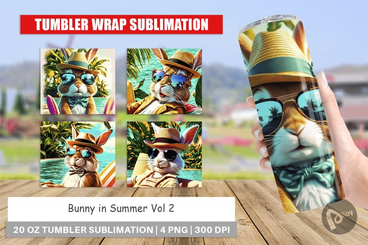Tumbler Wrap Bunny in Summer