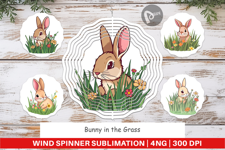 Wind Spinner Grass Bunny