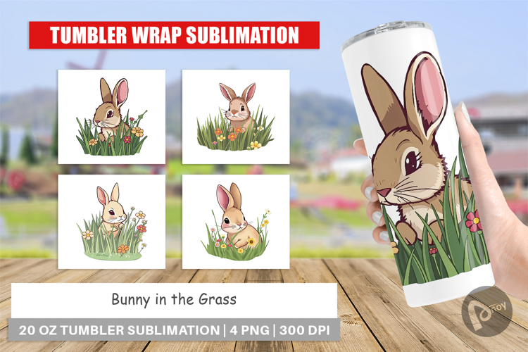 Tumbler Grass Bunny