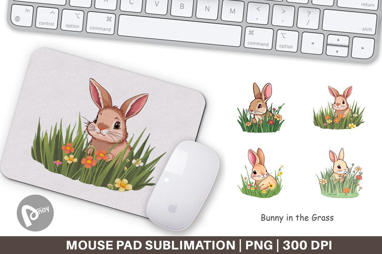 Mouse Pad Grass Bunny