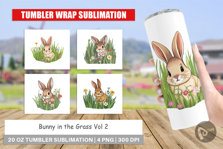 Tumbler Grass Bunny