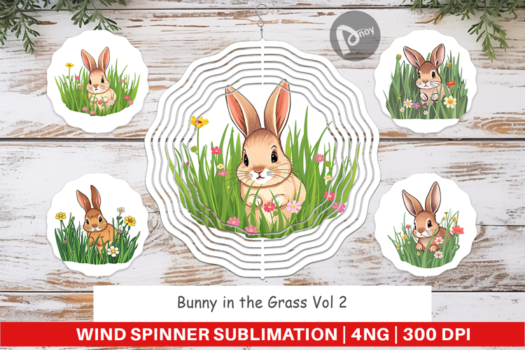 Wind Spinner Grass Bunny