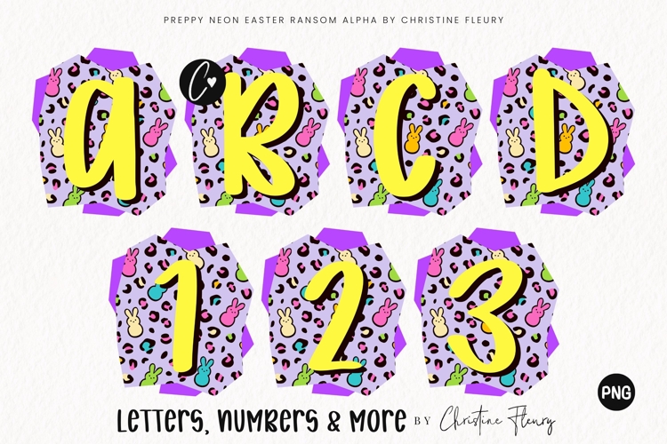 Leopard Print Neon Easter Ransom Alpha PNG Clipart