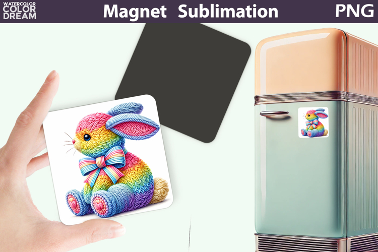 Bunny Easter Magnet | Rabbit Bow Sublimation