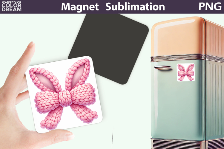 Bunny Ears Easter Magnet | Rabbit Bow Sublimation