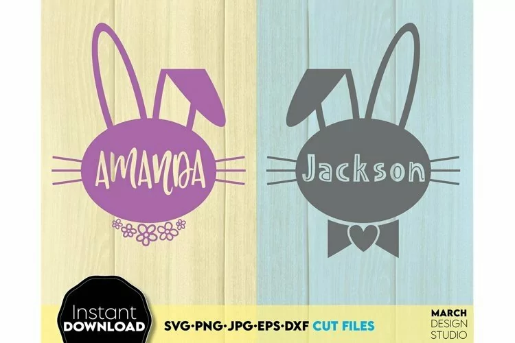 Easter Bunny SVG PNG Easter Monogram SVG | Bunny Ears PNG