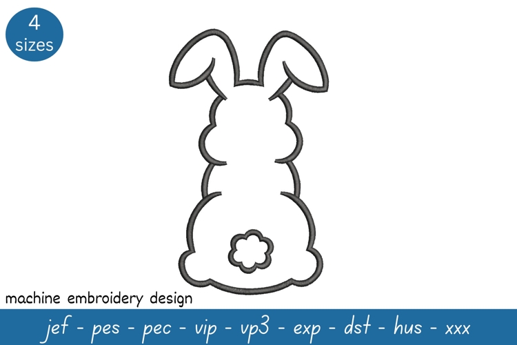 Bunny Outline Embroidery Design 1 - Simple Embroidery