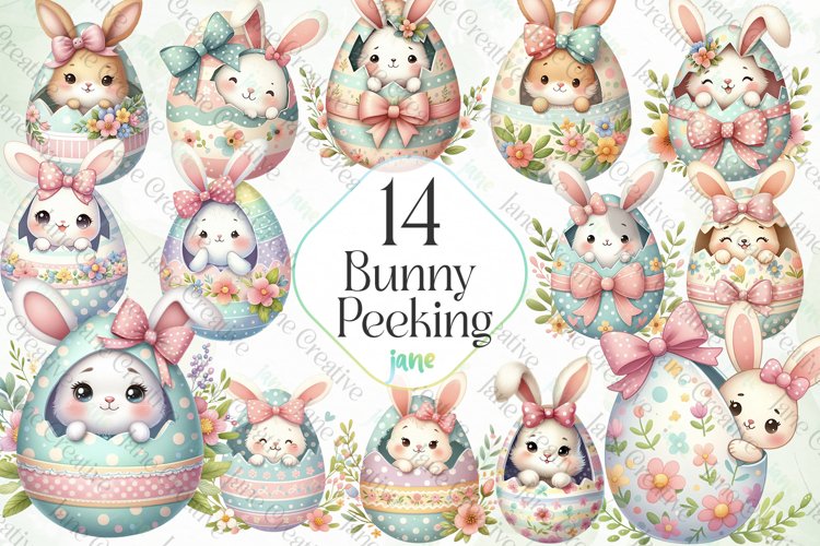 Bunny Peeking Sublimation Clipart