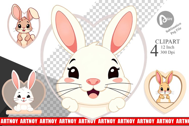 Clipart Heart Bunny