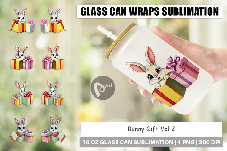 Glass Can Bunny Gift