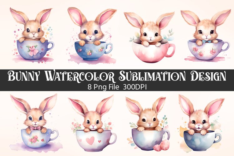 Bunny Watercolor Sublimation Bundle