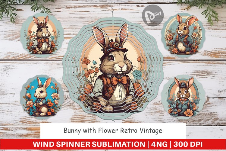 Wind Spinner Bunny and Flower