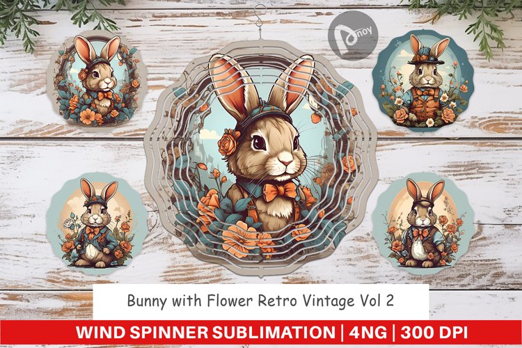 Wind Spinner Bunny and Flower