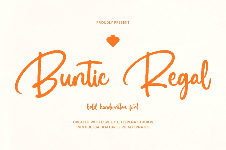 Buntic Regal - Bold Handwritten Font