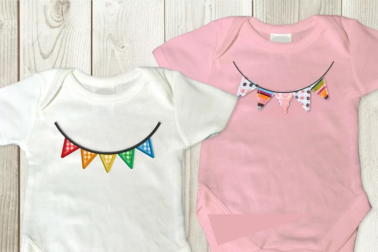 Raggy and Applique Bunting Flag Applique Embroidery Duo
