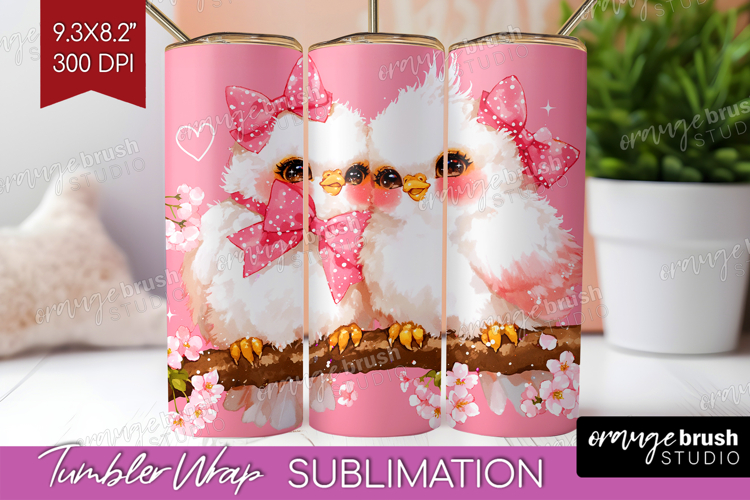 Burds Valentine Tumbler Wrap Cute Valentines Day Tumbler PNG