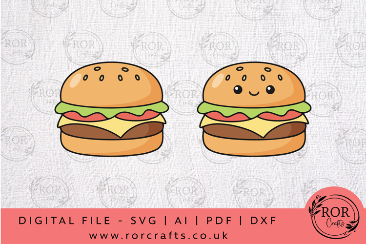 Classic Burger Clipart SVG Design