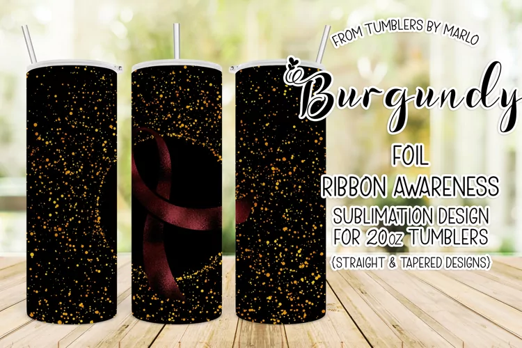 Burgundy Ribbon 20oz Tumbler Sublimation