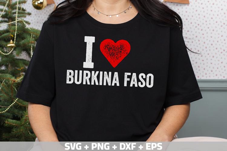 Burkina Faso PNG, I love PNG for print-on-demand