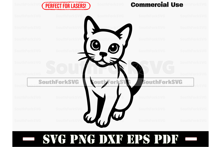 Burmese Cat Begging SVG PNG DXF EPS PDF
