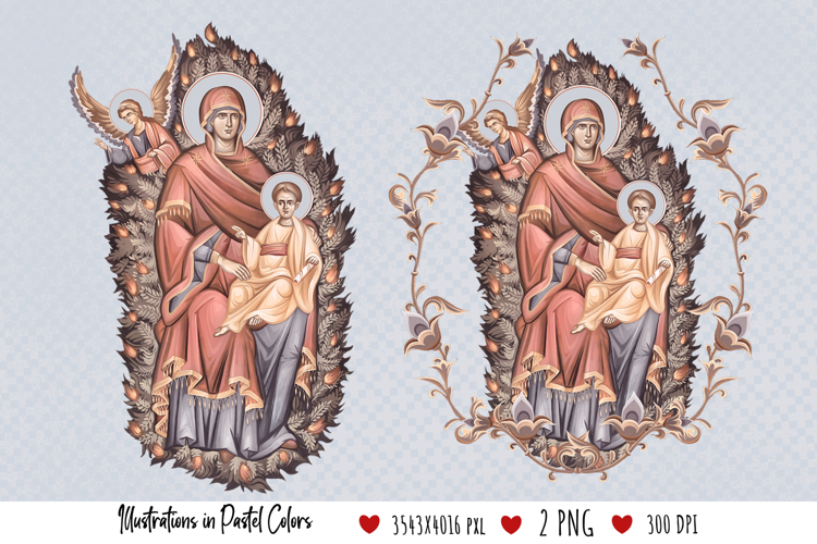 The Unburnt Bush. Illustration in Byzantine Style