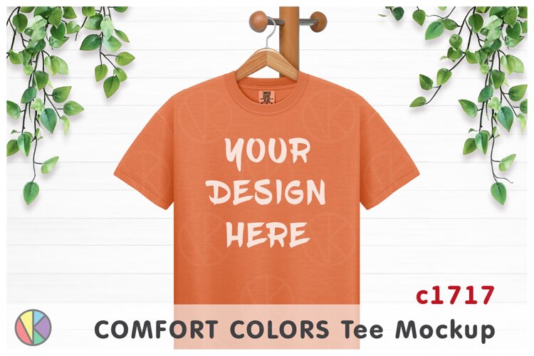 Burnt Orange Comfort Colors 1717 T-Shirt Mockup.
