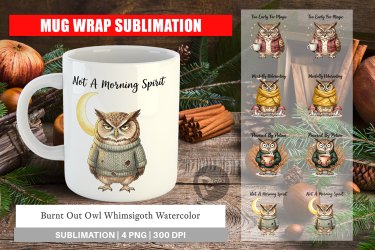 Burnt Out Owl Whimsigoth Mug Wrap