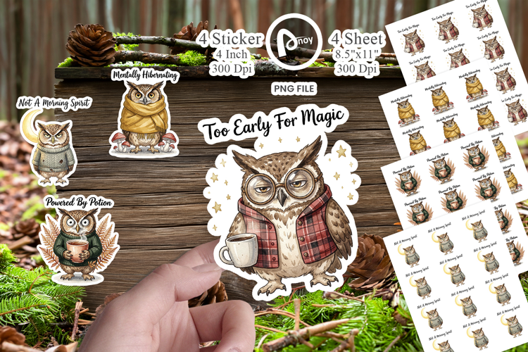 Burnt Out Owl Whimsigoth Sticker