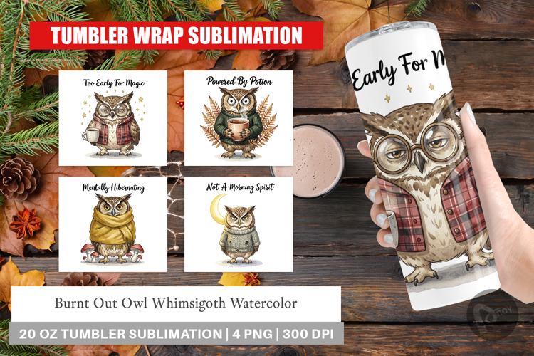 Burnt Out Owl Whimsigoth Tumbler