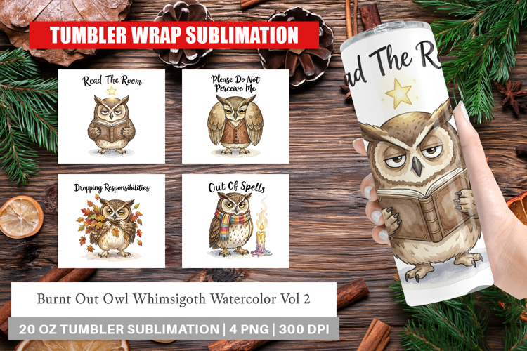 Burnt Out Owl Whimsigoth Tumbler