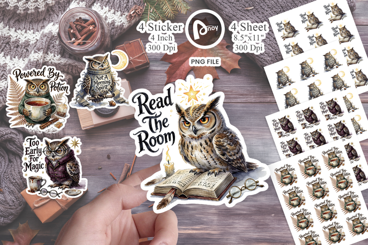 Burnt-Out Owl Whimsigoth Sticker