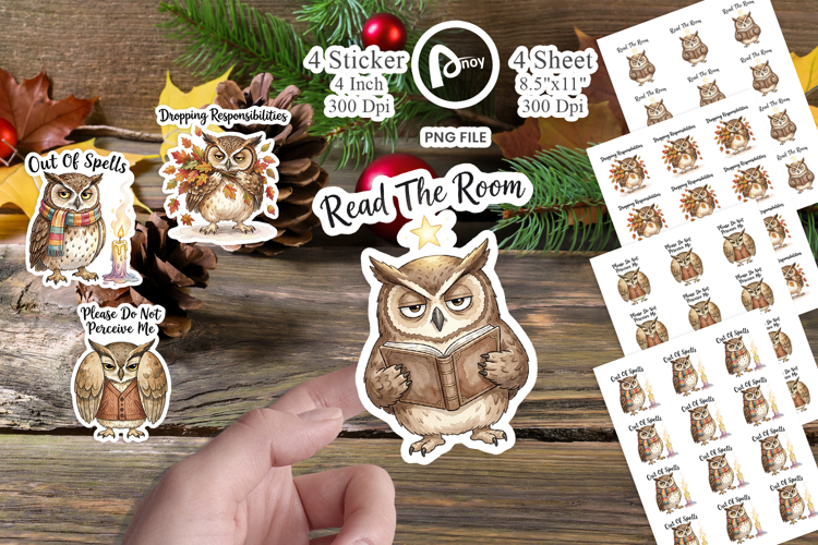 Burnt Out Owl Whimsigoth Sticker
