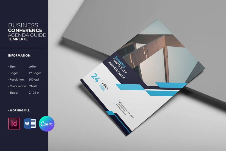 Professional business conference agenda template designed for conferences, corporate events, seminars, meetings, workshops, and networking events.
