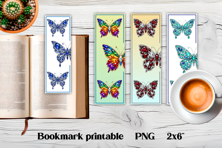 Cute butterfly bookmark printable | Summer bookmark PNG