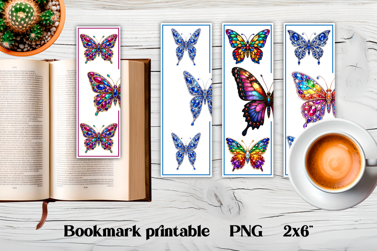 Cute butterfly bookmark printable | Summer bookmark PNG
