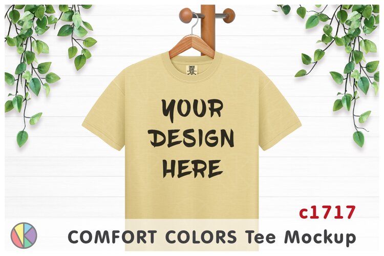 Butter Comfort Colors 1717 T-Shirt Mockup.