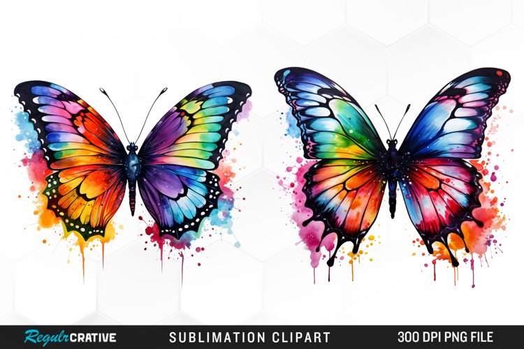 Watercolor Butterfly Clipart Image 24