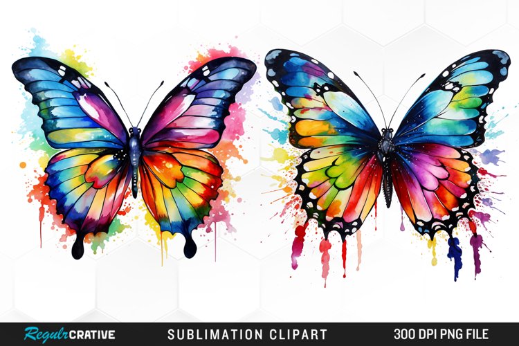 Watercolor Butterfly Clipart Image 13