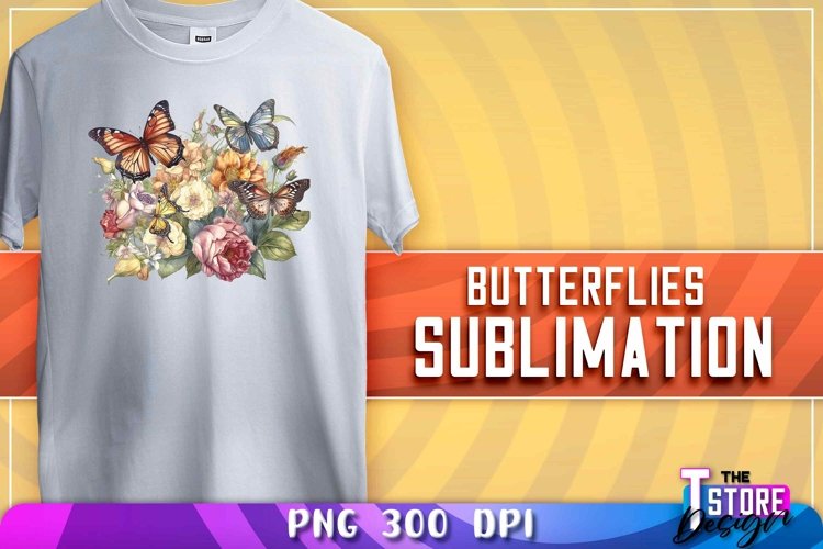 Butterflies Sublimation | T-Shirt Design | Butterflies PNG