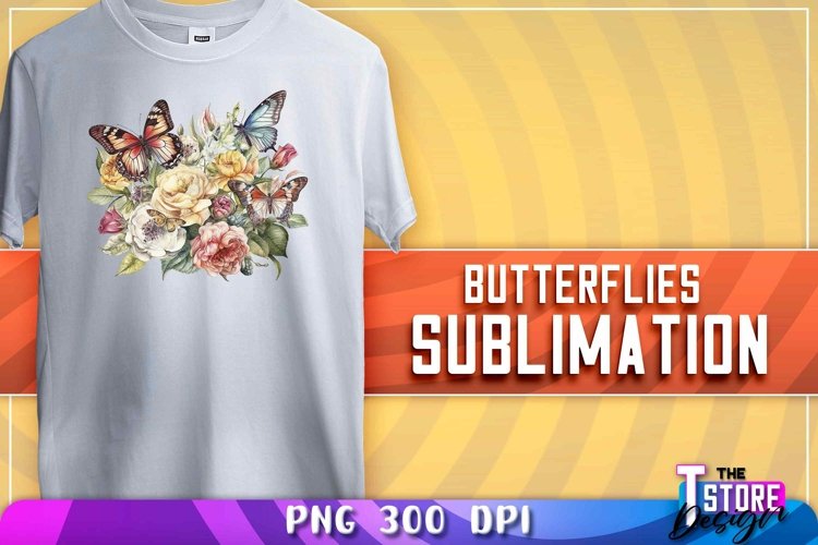 Butterflies Sublimation | T-Shirt Design | Butterflies PNG