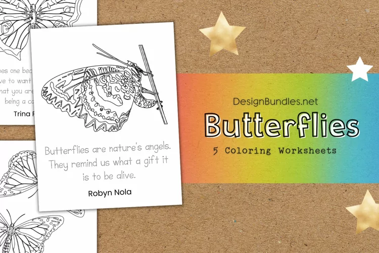 Beautiful Butterflies Educational Coloring Pages