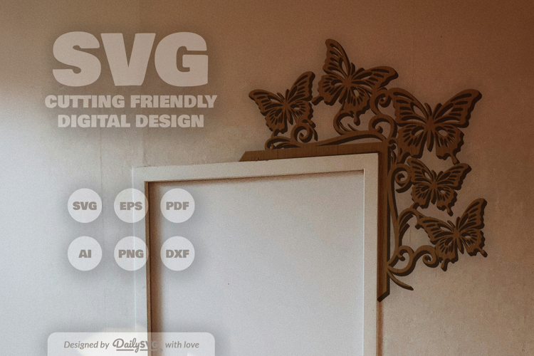 Butterfly Door Corner Laser Cut SVG