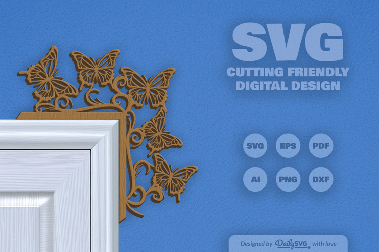 Butterfly Door Corner Laser Cut SVG