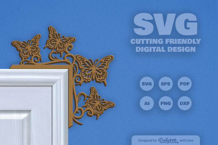 Butterfly Door Corner Laser Cut SVG