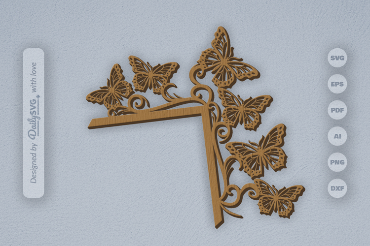 Butterfly Door Corner Laser Cut SVG