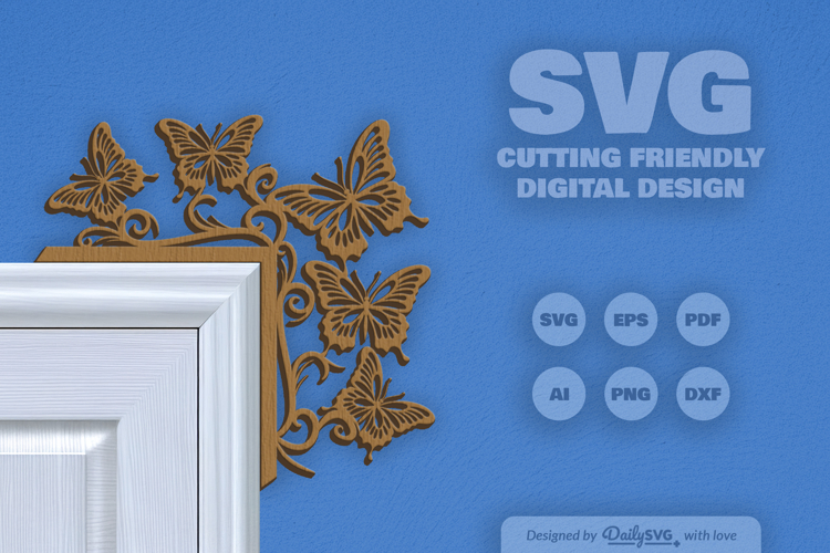 Butterfly Door Corner Laser Cut SVG