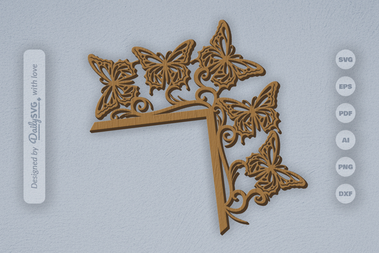 Butterfly Door Corner Laser Cut SVG