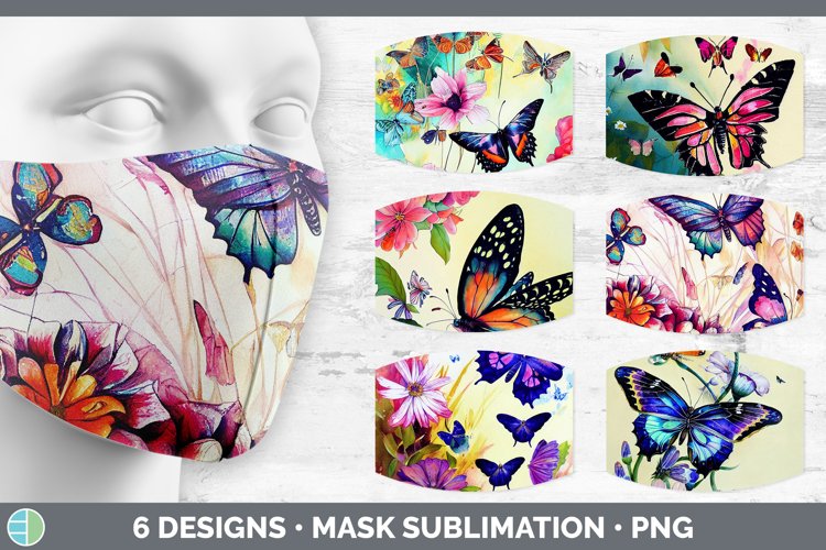 Butterflies Mask Sublimation Bundle Face Mask Designs