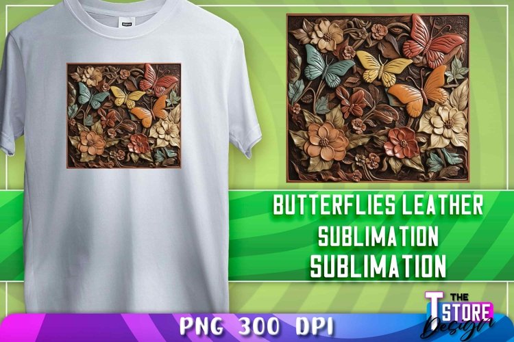 Butterflies Leather Sublimation | T-Shirt Design
