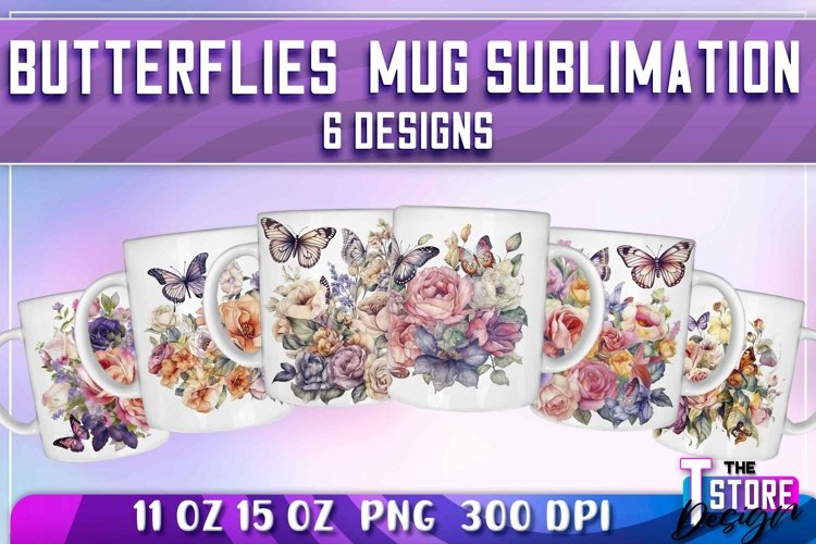 Butterflies Mug Sublimation|Summer Coffee 11 Oz|15 oz v.2